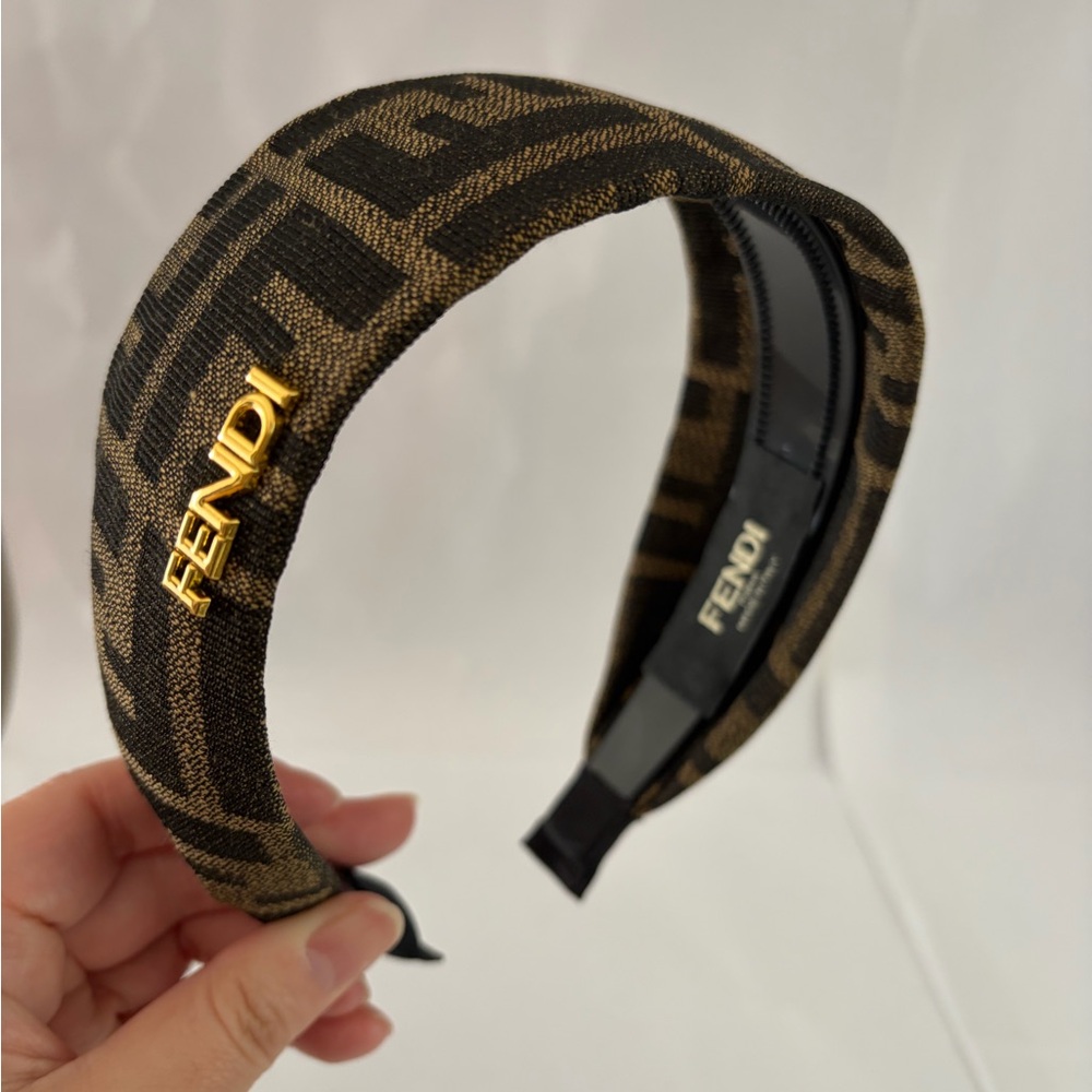 Fendi Gold and Black Logo Headband
